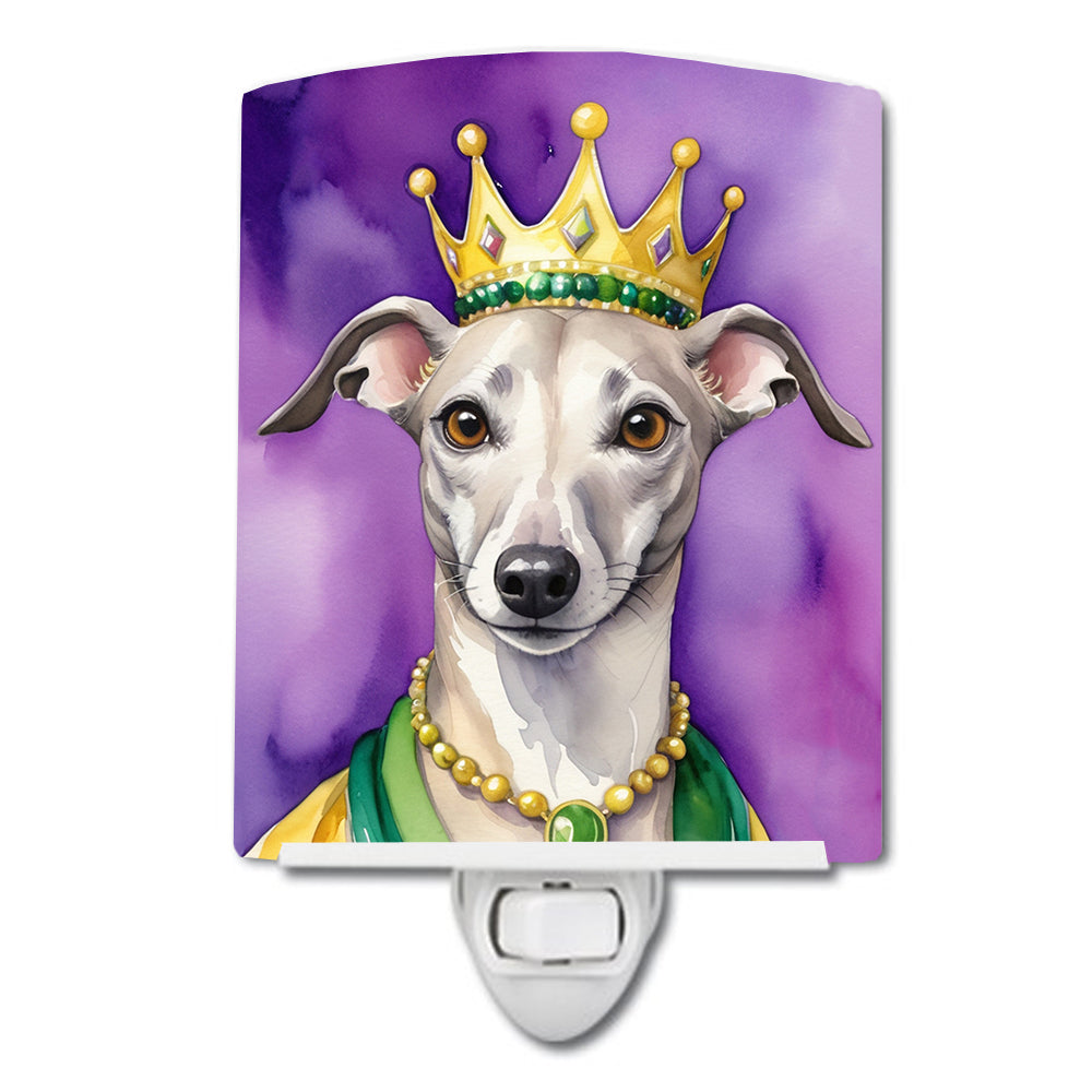 Whippet King of Mardi Gras Ceramic Night Light